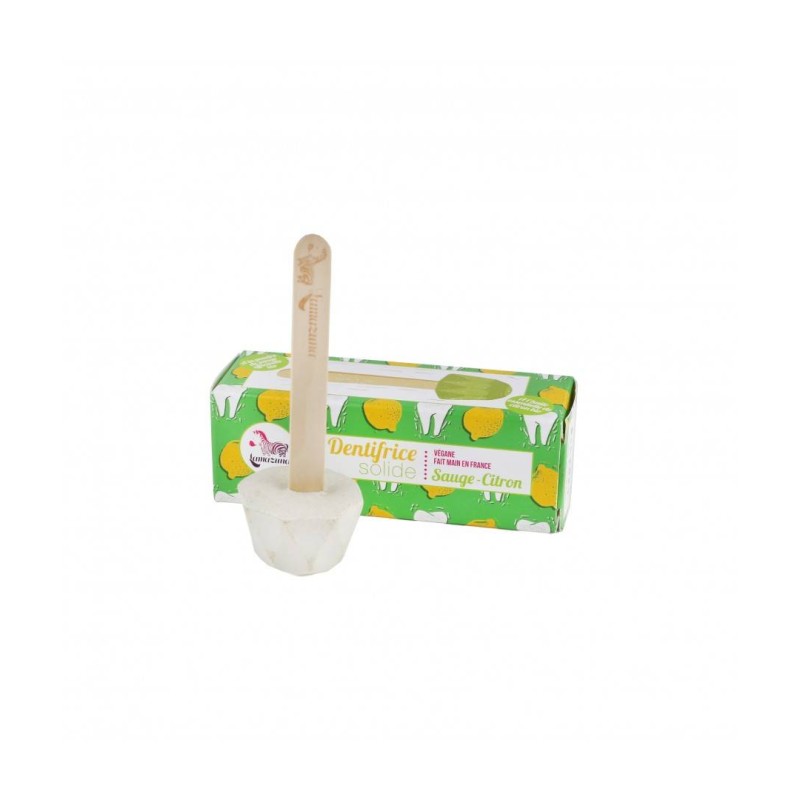 Dentifrice Solide Végétalien à la Sauge et au Citron Lamazuna Dentifrice   Disponible sur Yumibio.com