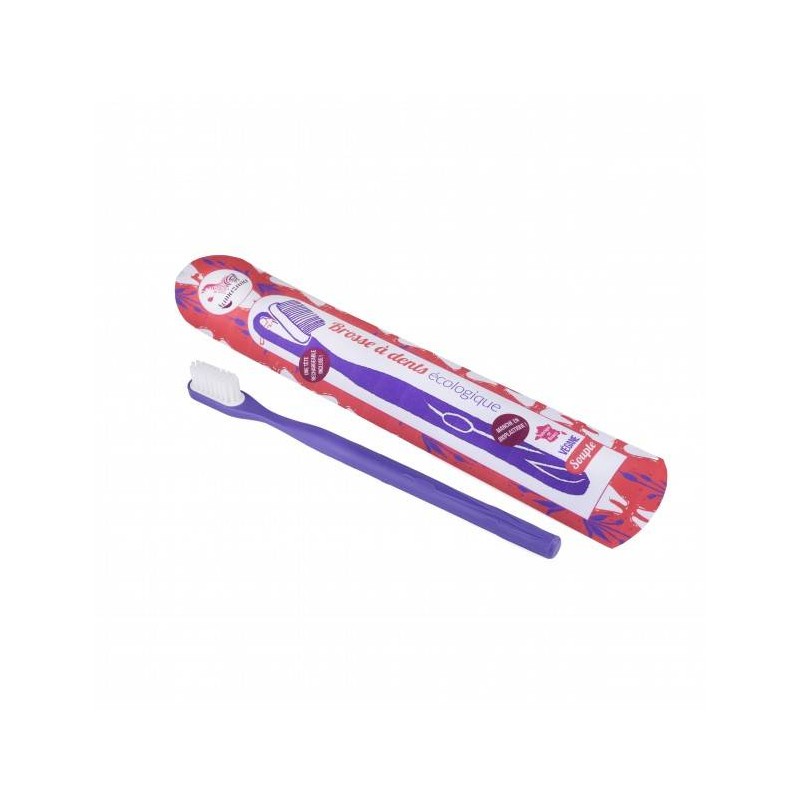Toothbrush Eco-friendly Purple Lamazuna Toothbrushes  Available on Yumibio.com