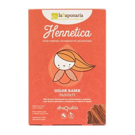 Hennetica Copper La Saponaria Dyed vegetables and Henne  Available on Yumibio.com