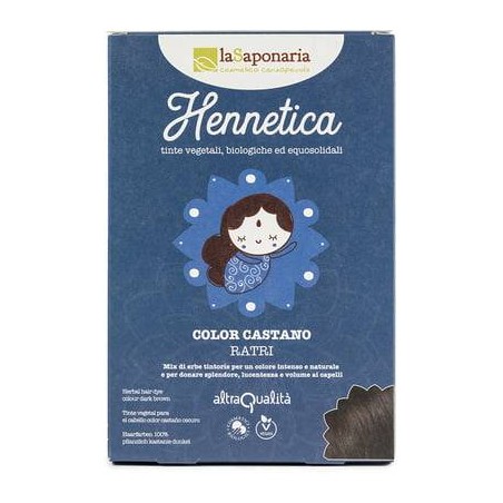 Hennetica Dark Brown La Saponaria Vegetable and Henne colours  Available on Yumibio.com