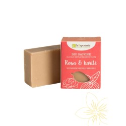 Bio savon Délicat de Rose et Beurre de Karité La Saponaria Sapone Solido   Disponible sur Yumibio.com