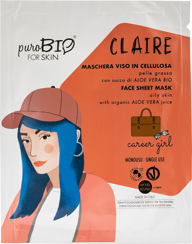 Maschera Viso in Cellulosa per Pelle Grassa - Carrer Girl