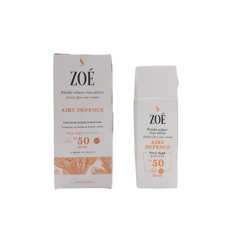 Airy Defence - Crema Viso Solare 50 Antimacchia e Antirughe - Reef Safe - Zoe Cosmetics