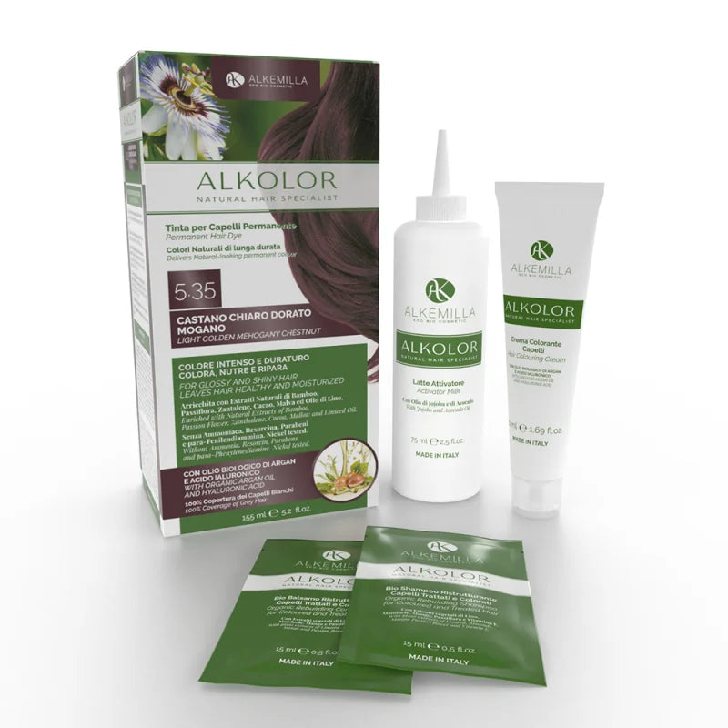 Alkolor Tinta Permanente 5.35 - Castano Chiaro Dorato Mogano - Alkemilla