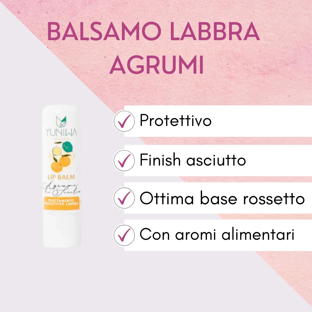 Balsamo Labbra Protettivo - Agrumi di Sicilia - Yuniwa Cosmetics