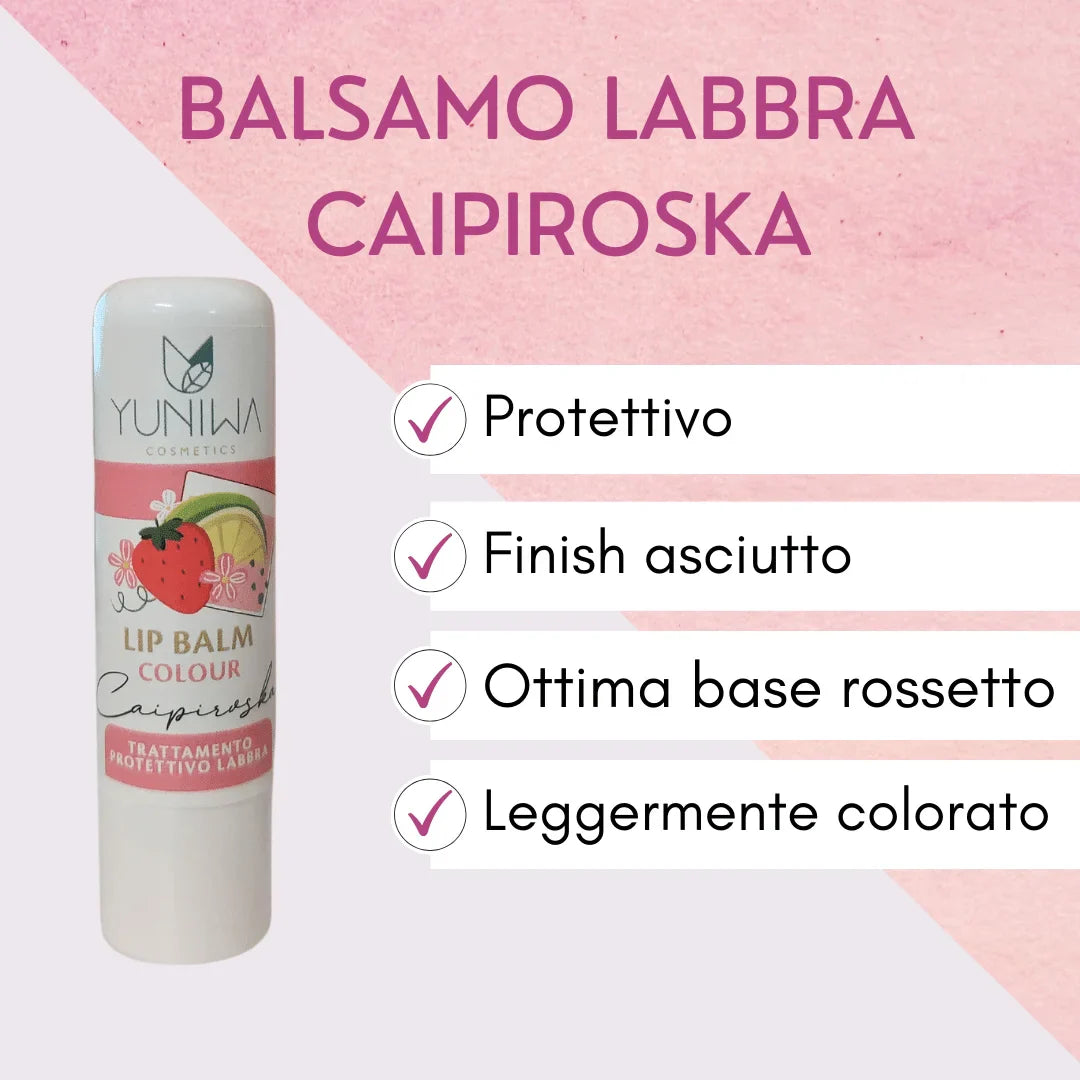 Balsamo Labbra Protettivo Colorato - Caipiroska - Yuniwa Cosmetics