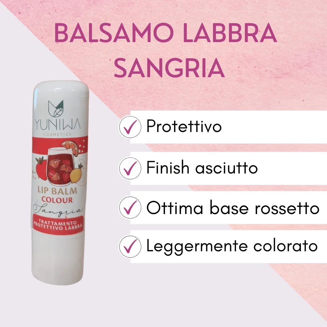 Balsamo Labbra Protettivo Colorato - Sangria - Yuniwa Cosmetics