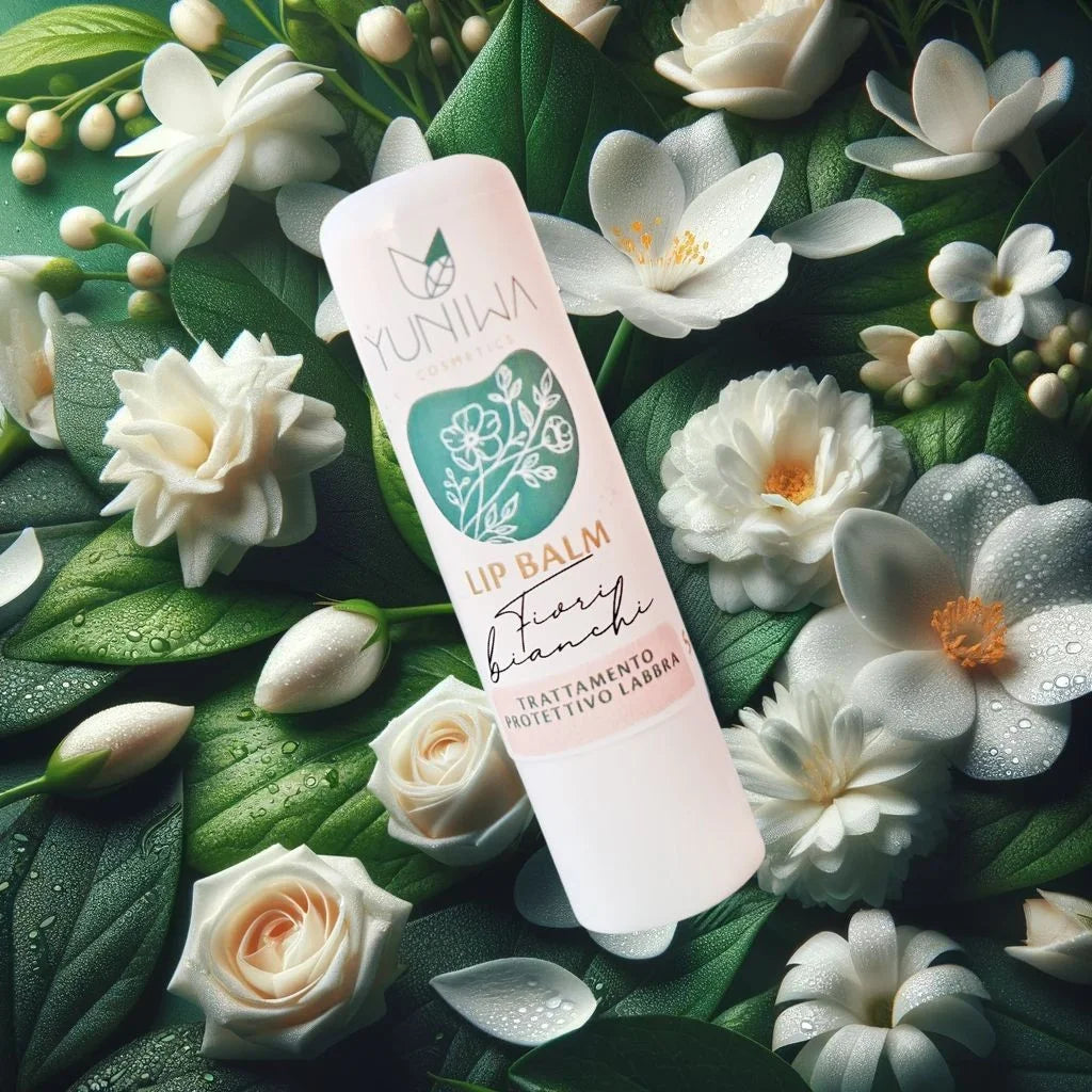 Balsamo Labbra Protettivo - Fiori Bianchi - Yuniwa Cosmetics