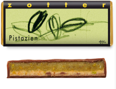 Cioccolato al Latte con Pistacchi e Marzapane