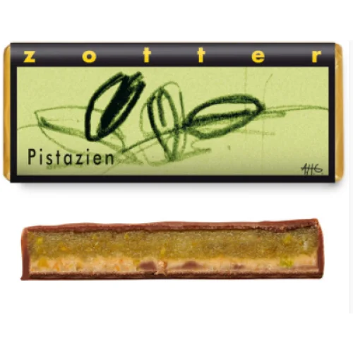 Cioccolato al Latte con Pistacchi e Marzapane - Zotter