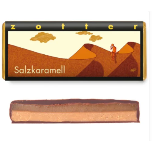 Cioccolato Fondente con Caramello salato e Pralina - Zotter