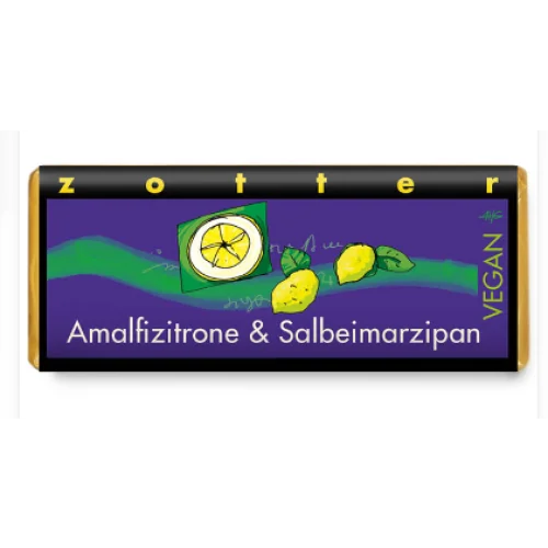 Cioccolato Fondente con Limone e Marzapane alla Salvia - Zotter
