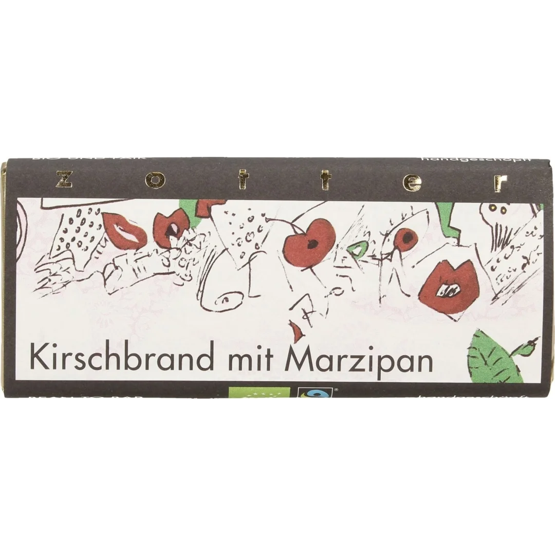 Cioccolato Fondente con Marzapane e Brandy alla Ciliegia - Zotter