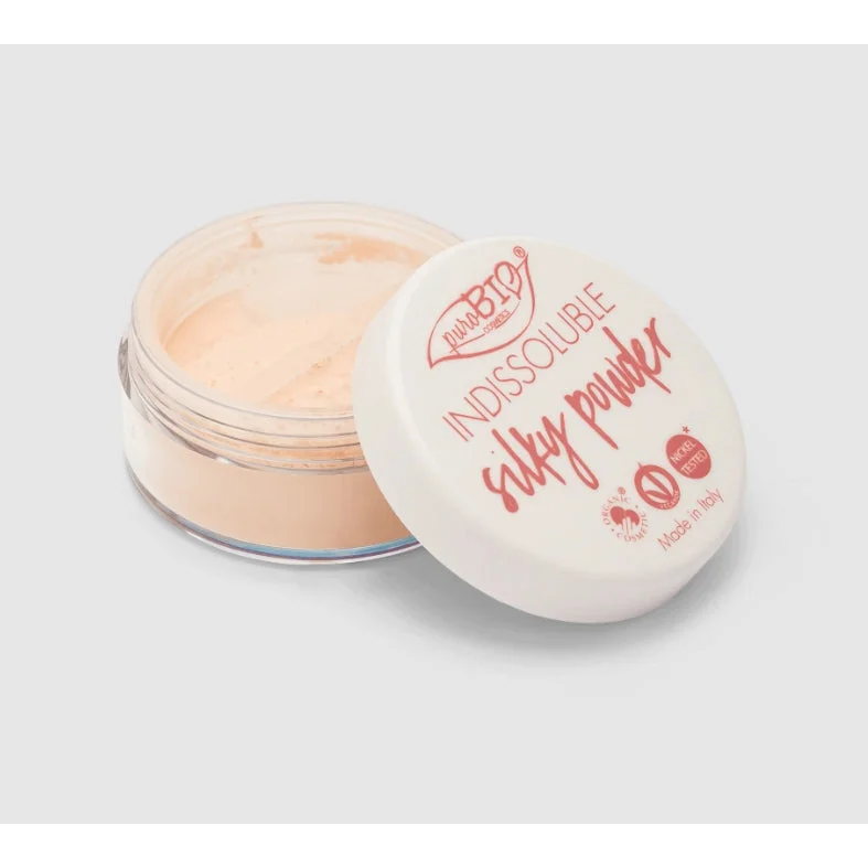 Cipria Indissolubile Silky Powder - 02 Rosa Pesca - Purobio Makeup Naturale