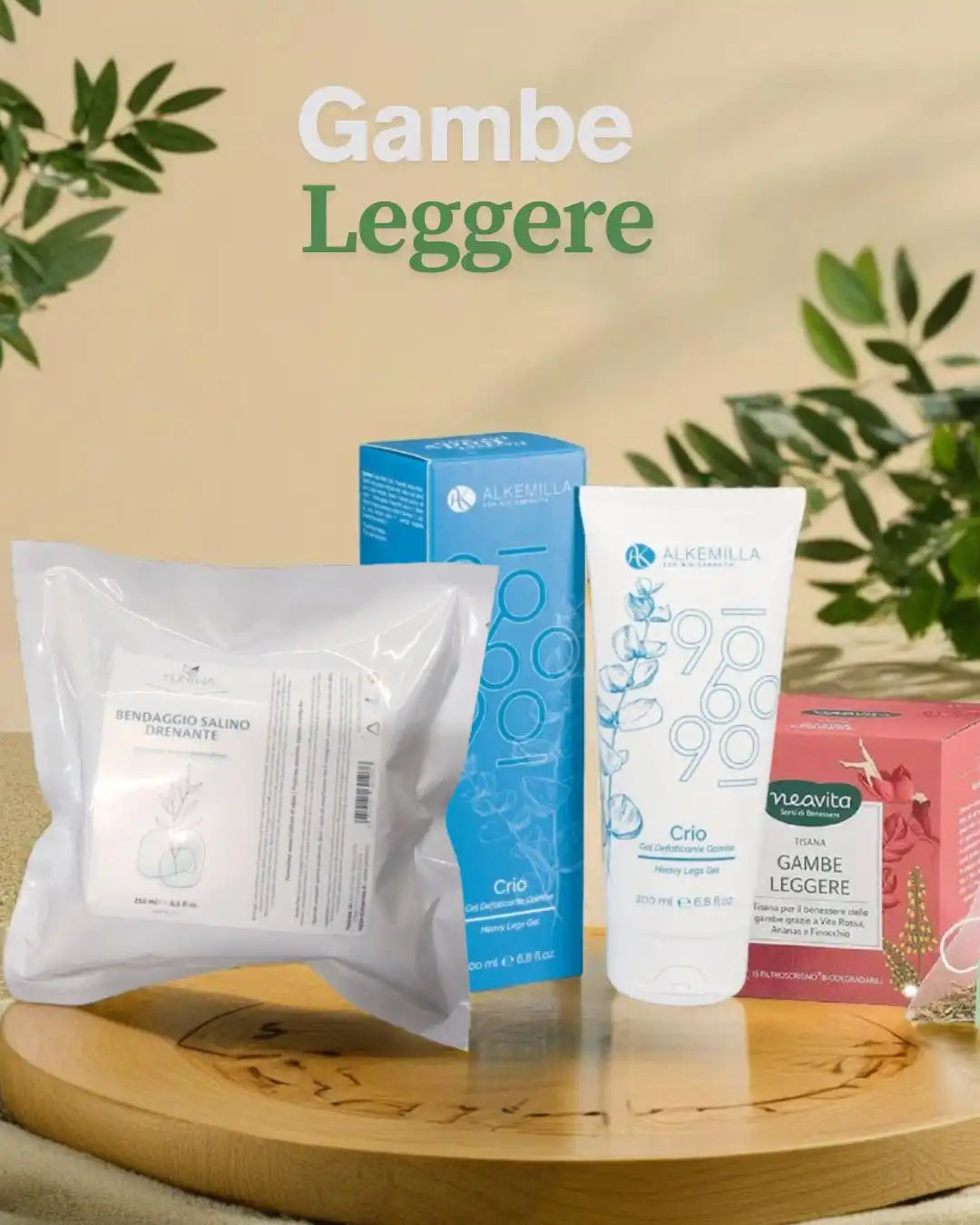 Una collezione di prodotti cosmetici per le “leggere”, che comprende una crema, una scatola e una bustina bianca.