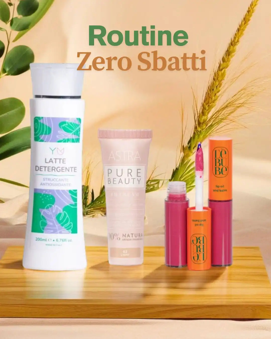 Una collezione di prodotti per la cura della pelle e cosmetici.