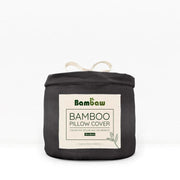 Taie d'Oreiller en Soie Vegan Bambou Noir