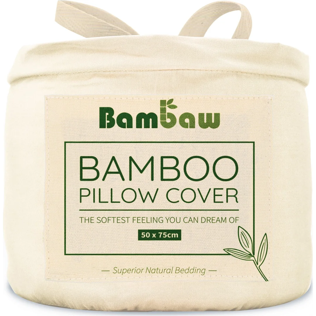 Coppia di Federe in Seta Vegana Bambu Avorio - Bambaw