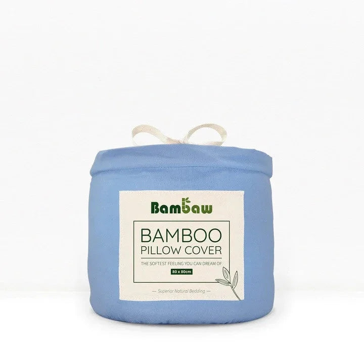 Coppia di Federe in Seta Vegana Bambu - Azzurra - Bambaw