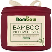 Coppia di Federe in Seta Vegana Bambu Borgogna - Bambaw