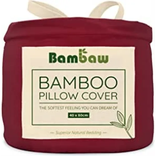 Coppia di Federe in Seta Vegana Bambu Borgogna - Bambaw
