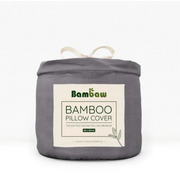 Coppia di Federe in Seta Vegana Bambu Grigio Scuro - Bambaw