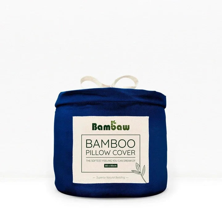 Coppia di Federe in Seta Vegana Bambu - Navy - Bambaw