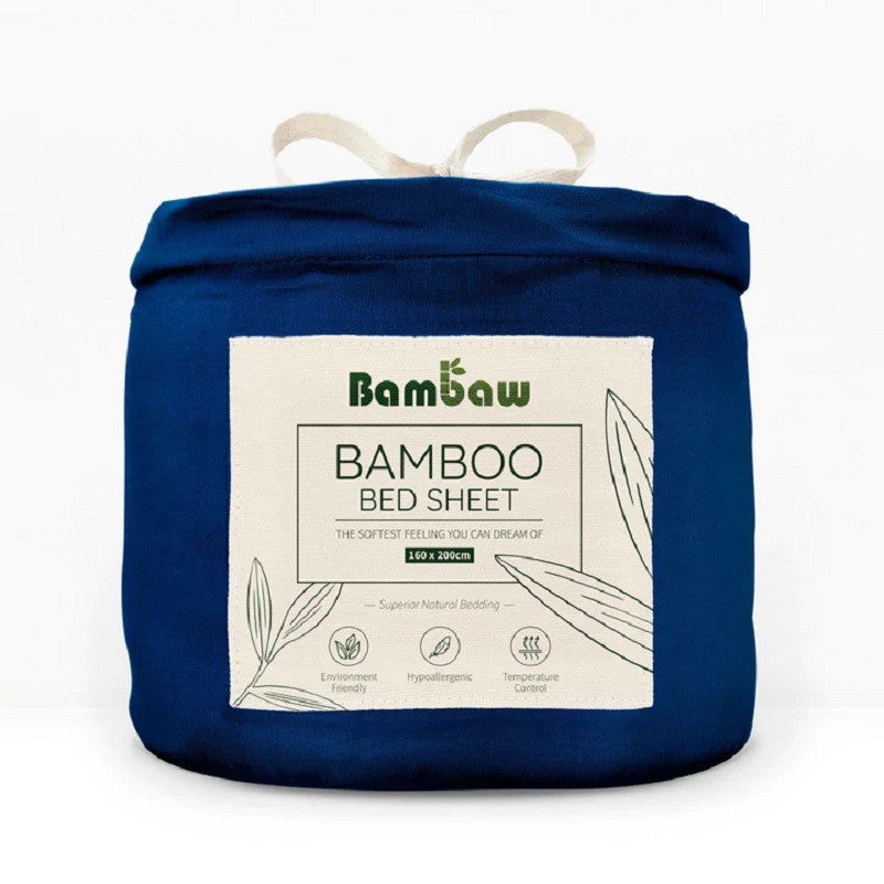 Couvre-matelas en bambou - Bleu marine