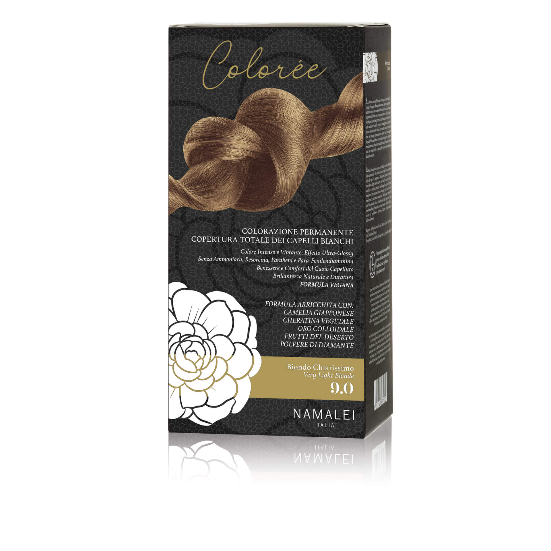 Crema Colorante Capelli - 9.0 Biondo Chiarissimo per Colorazione Permanente con Attivi Vegetali