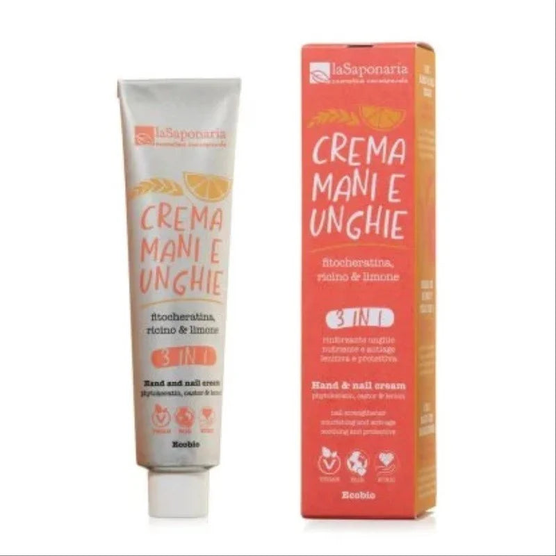 Crema Mani ed Unghie 3 in1 con Fitocheratina e Limone - La Saponaria