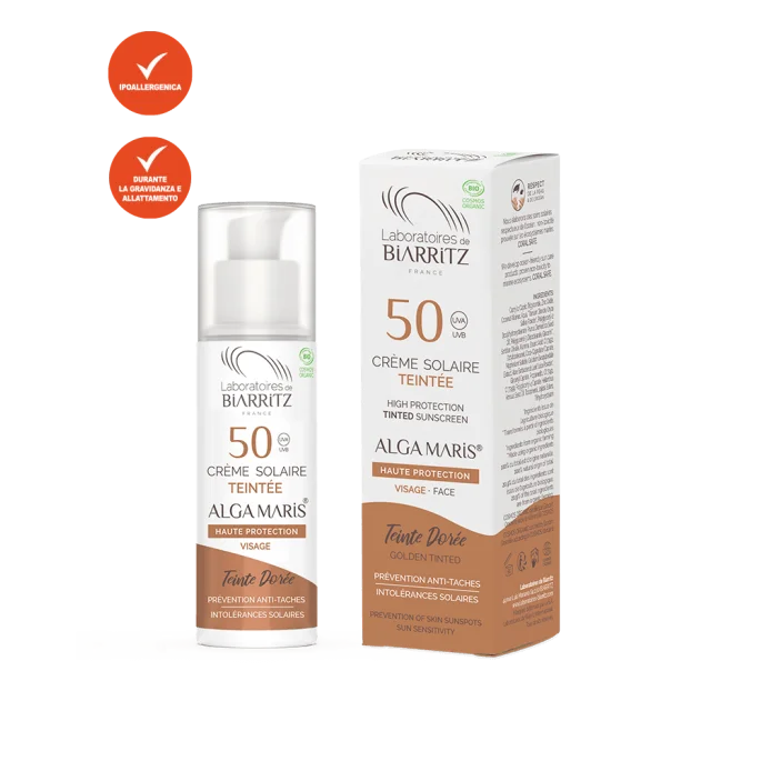 Crema Solare Colorata per il Viso SPF 50 - Dorée - Laboratoires de Biarritz