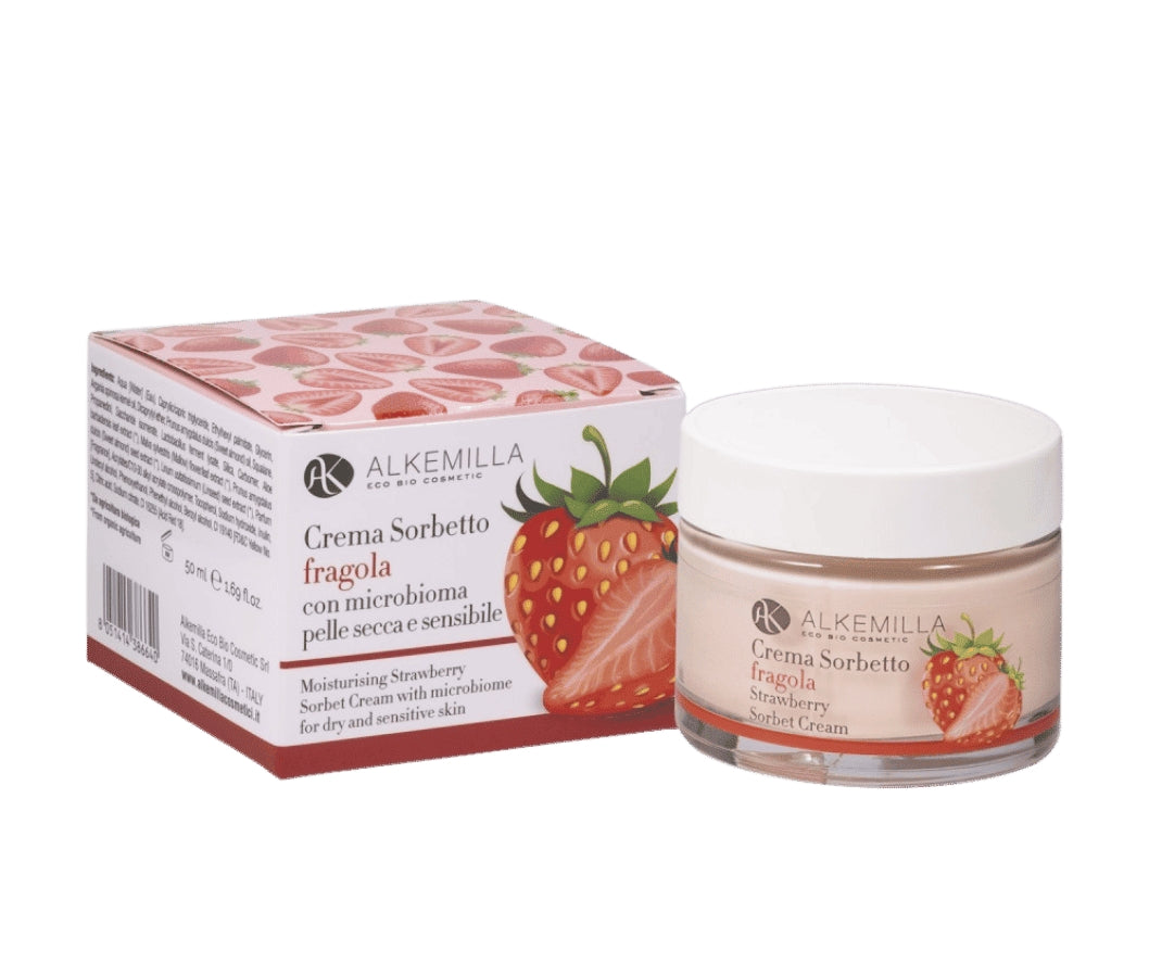 Crema sorbetto alla fragola – Idratante e riequilibrante per pelli delicate - Alkemilla