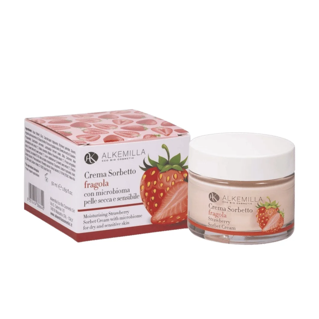 Crema sorbetto alla fragola – Idratante e riequilibrante per pelli delicate - Alkemilla