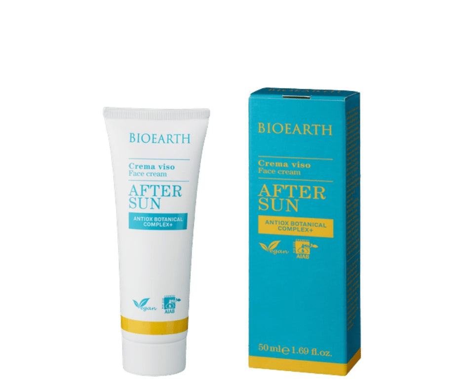 Crema viso doposole con acido ialuronico e Antiox Botanical Complex + - Bioearth