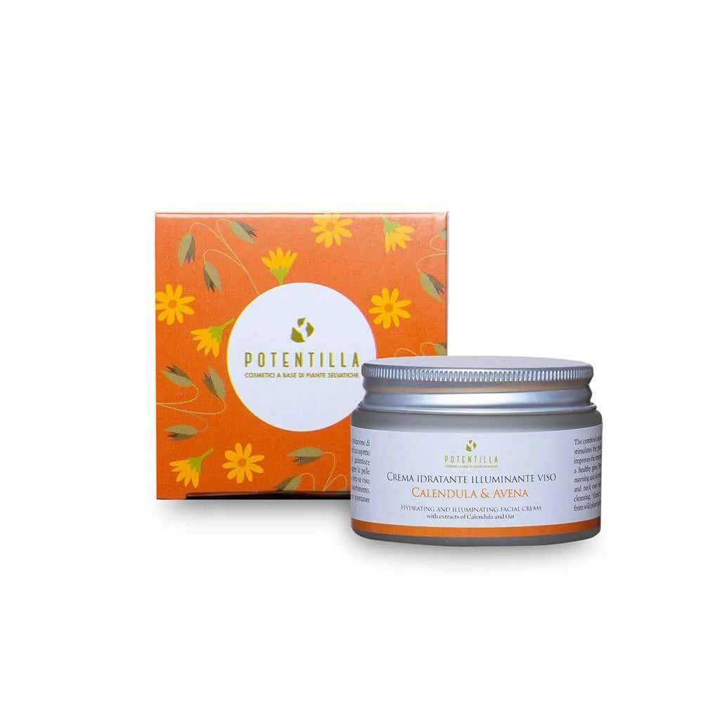 Crema Viso Idratante e Illuminante con Avena Calendula 50 ml - Potentilla