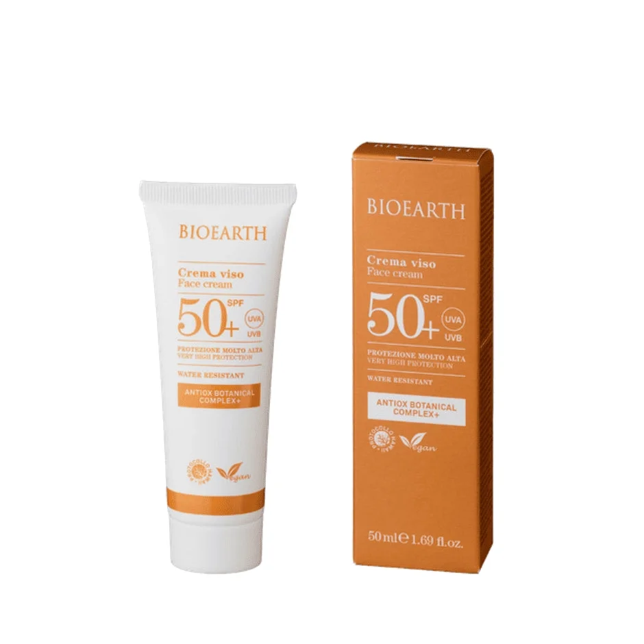 Crema viso solare SPF 50 + – Con Antiox Botanical Complex - Bioearth