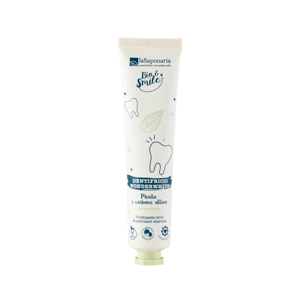 Dentifricio Sbiancante Wonderwhite - Menta e Carbone Attivo - La Saponaria