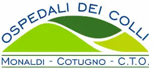 Design del logo montano verde e bianco per ospedali dei colli