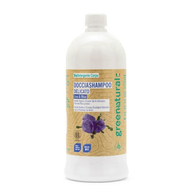 Doccia Shampoo Lino e Proteine del Riso 1 LT - Greenatural