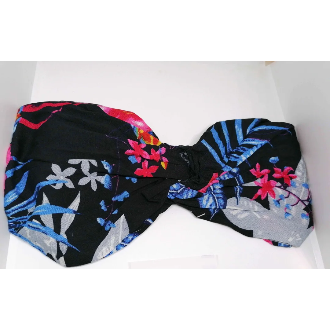 Fascia per Capelli - Nera con Fiori - Le Kikke - Accessori