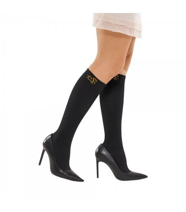 Black graduated compression stocking with Bamboo Size 2M