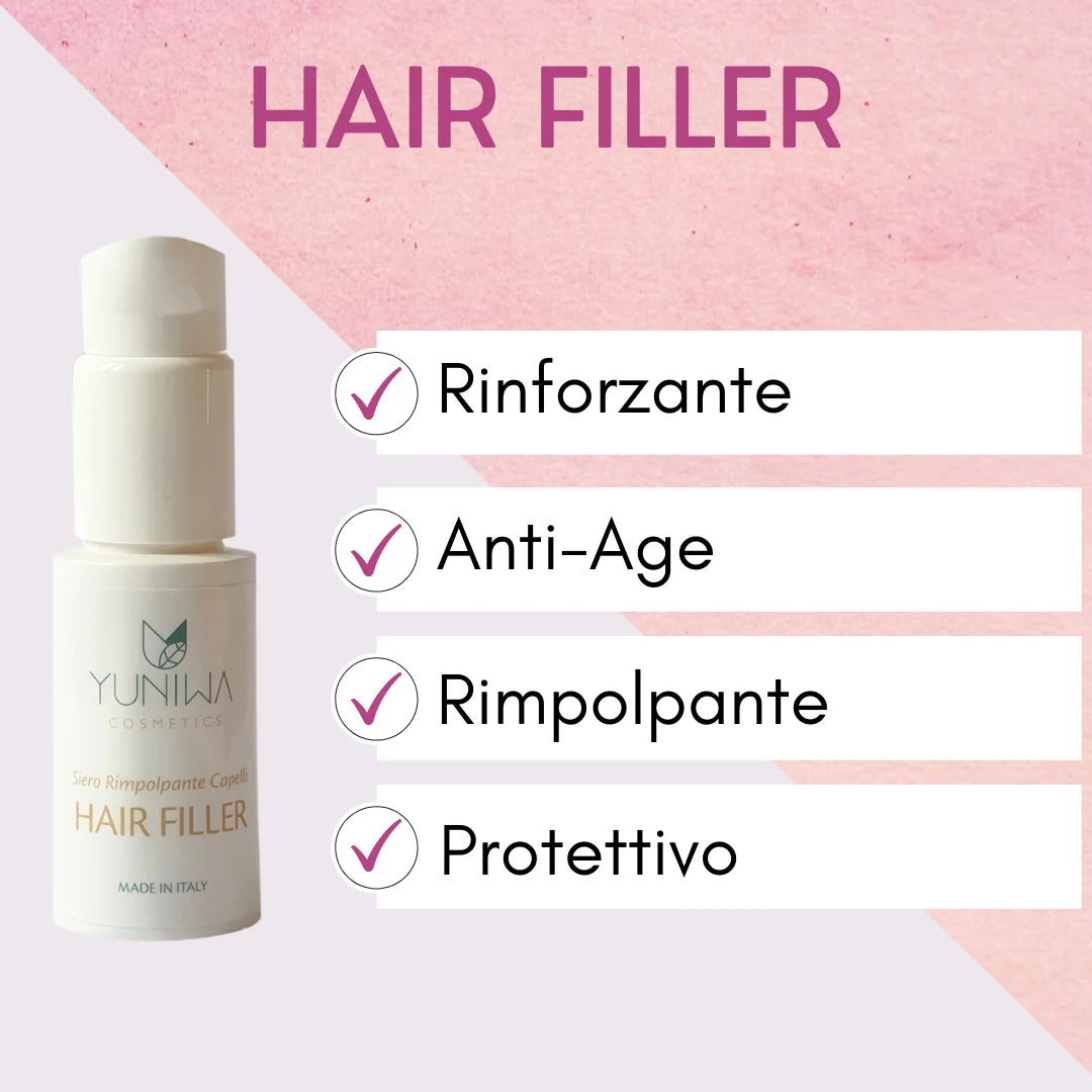 Hair Filler - Siero rimpolpante per capelli 50 ml - Yuniwa Cosmetics