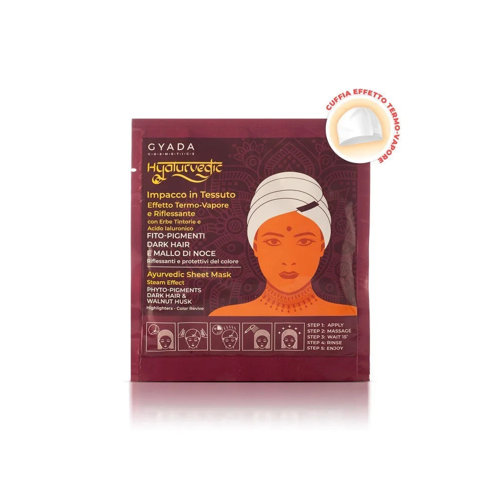 Hyalurvedic Maschera Capelli in Tessuto Riflessante - Dark Hair - Gyada Cosmetics