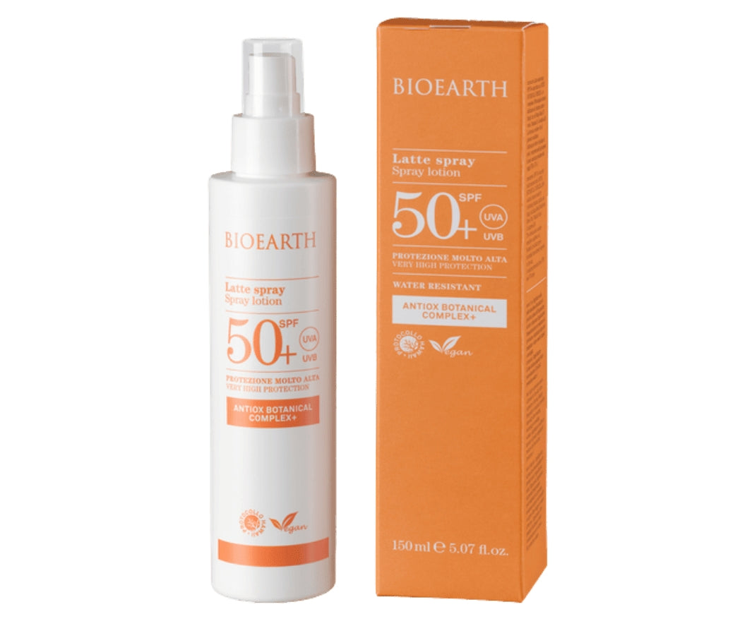 Latte solare spray SPF 50 + con Antiox Botanical Complex + - Bioearth