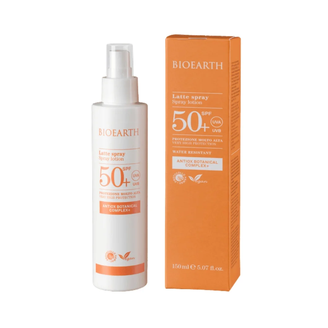 Latte solare spray SPF 50 + con Antiox Botanical Complex + - Bioearth