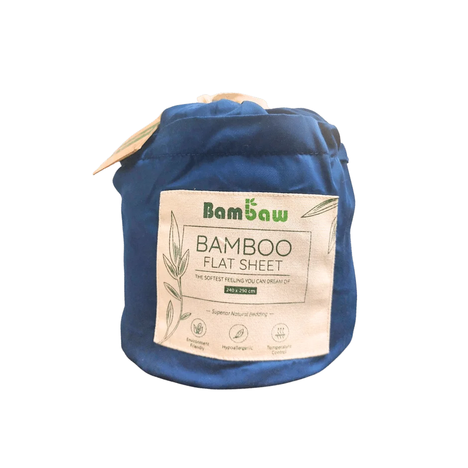Lenzuolo di Sopra in Seta Bambù - Blu Navy - Bambaw