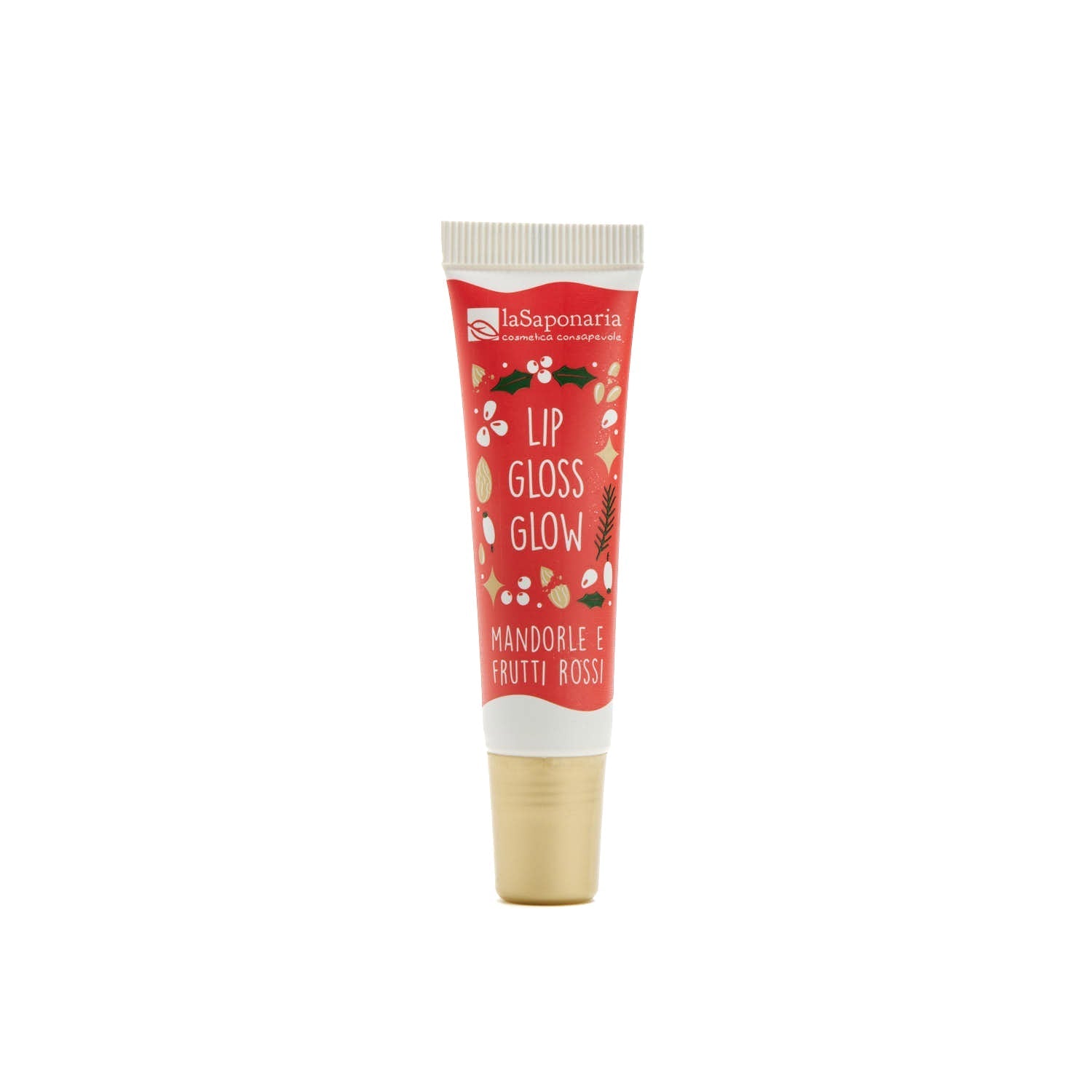 Lip Gloss Glow – Gloss Labbra Idratante pour Labbra Perfette avec Mandorles et Frutti Rossi