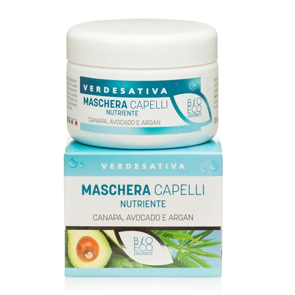 Maschera Capelli Nutriente Canapa Avocado e Argan - Verdesativa