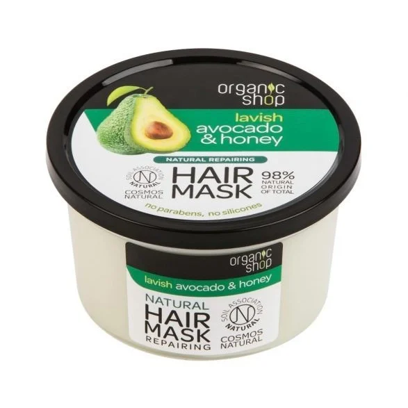 Maschera per Capelli Ristrutturante con Avocado e Miele - Organic Shop