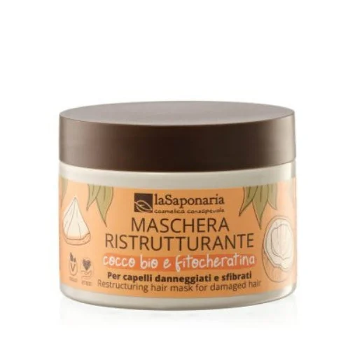 Maschera Ristrutturante Cocco Bio e Fitocheratina - La Saponaria